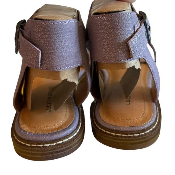 NEW Lucky Brand Kimaya Sandals Women's Size 8.5 M Purple Orchid Leather Summer - Picture 6 of 11